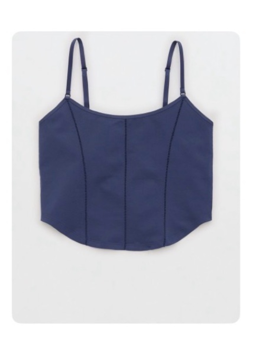 aerie Navy Seamless Blue Cropped Corset Top NWT